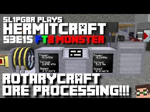 HermitCraft FTB Monster - Rotarycraft Ore Processing!!! ( Minecraft Feed The Beast ) S3E15