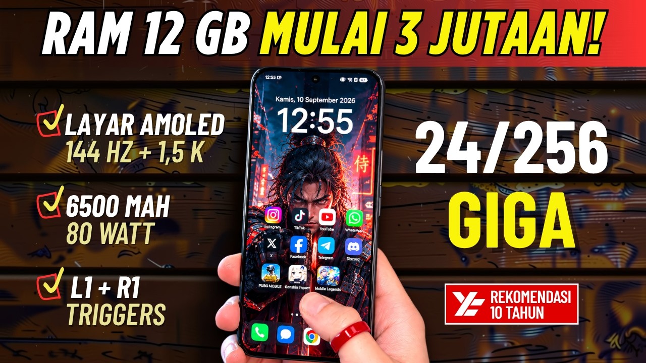 TOP 5 HP (RAM 12GB) TERMURAH MULAI 3 JUTAAN! September 2026