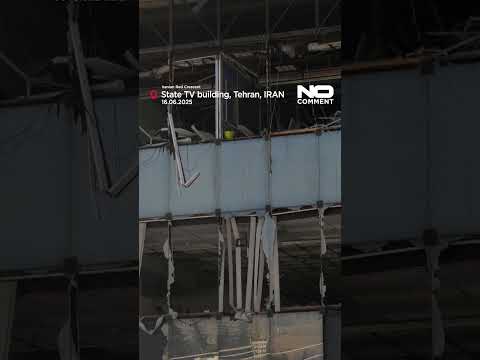 New footage shows aftermath of Israeli strike on Iranian state TV #shorts #nocomment #iranisraelwar