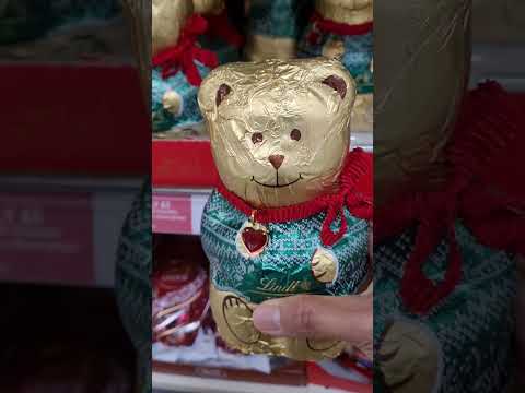 Lindt Milk Chocolate Teddy in a Green  Jumper #shortvideo#youtubeshorts #asmr#viral#trending#shorts