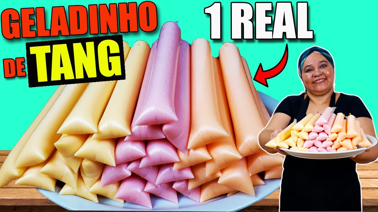 3 Sabores de Geladinho CREMOSO de TANG Para Vender a 1 REAL ! Faça e Venda MUITO !