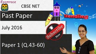 Download Lagu CBSE NET July 2016 Paper 1 (Q.43-60): Answer Keys, Solutions u0026 Explanations Thumbnail