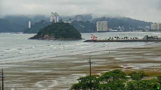 Santos ao vivo em 4k - Praia do Gonzaga e canal 2  clima Santos - #baixadasantista #climaSantos live webcam