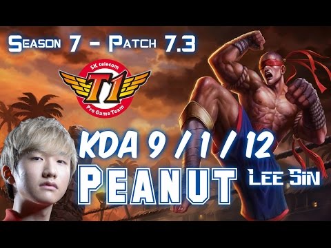 SKT T1 Peanut LEE SIN vs KHA'ZIX Jungle - Patch 7.3 KR Ranked