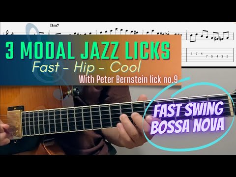 3 fast, hip, & cool lines over one chord - Peter Bernstein lick 9. Jazz exercise in Dm