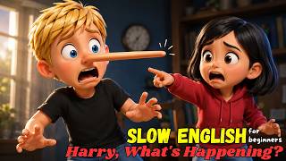 Slow English: WHY Harry Couldn't Stop Lying? | English Story for Beginners (A2)