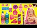 Giant Barbie Hairstyle Color Make Over DIY & Flavour Lip Gloss Cosmetic  Collection
