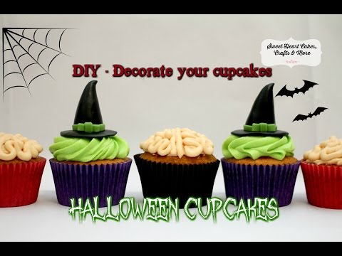 Halloween Cupcakes - Zombie Brain & Wicked Witch Cake Decorating DIY Tutorial