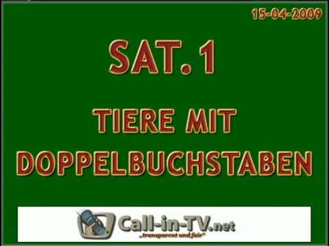 SAT.1 QUIZNIGHT TIERE MIT DOPPELBUCHSTABEN
