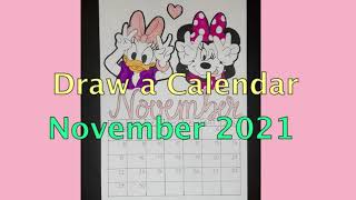 How to draw a calendar November 2021 BF Easy Step by Step. #calendar #November #BestFriend #BF #2021