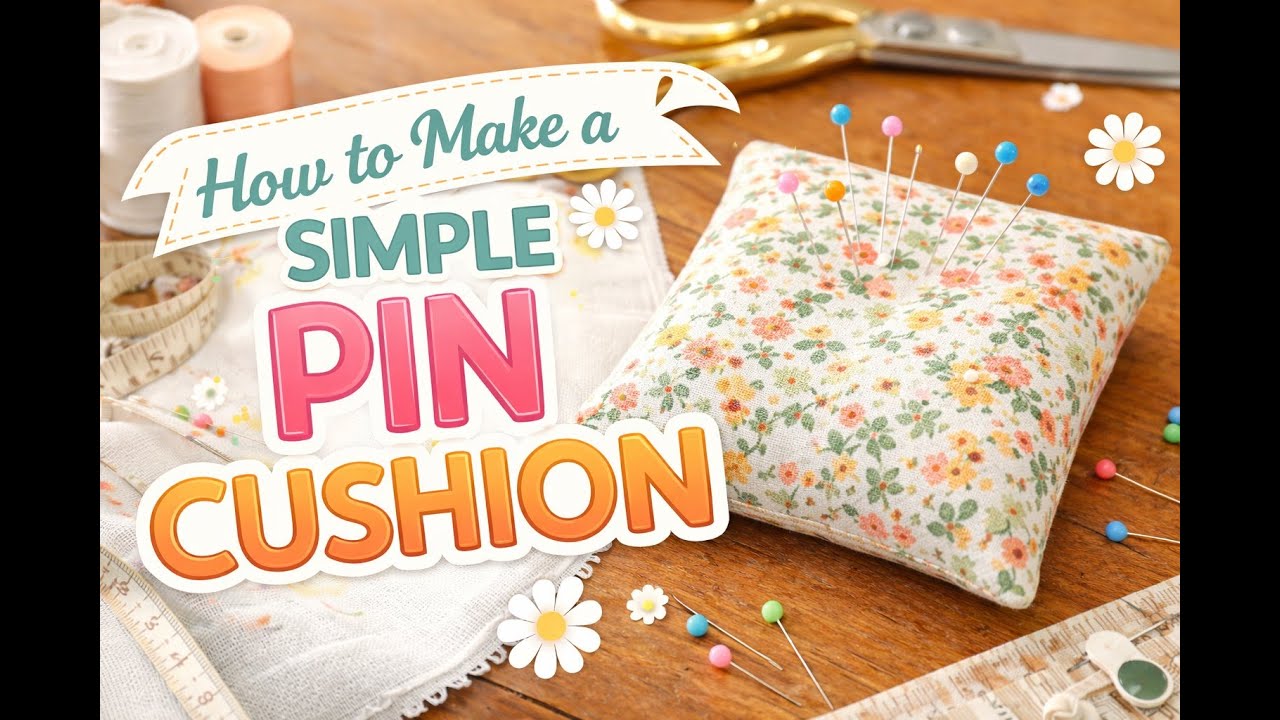 Easy DIY Pin Cushion | Beginner Sewing Project. Lets us scrap to make a simple pin cushion.