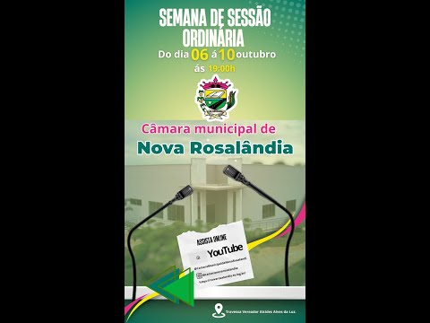 39ª Sessão Ordinária da Câmara Municipal de Nova Rosalândia-TO | 09/10/2025