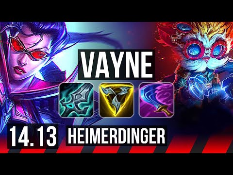 VAYNE vs HEIMERDINGER (TOP) | 5/1/4, 1100+ games | EUW Master | 14.13