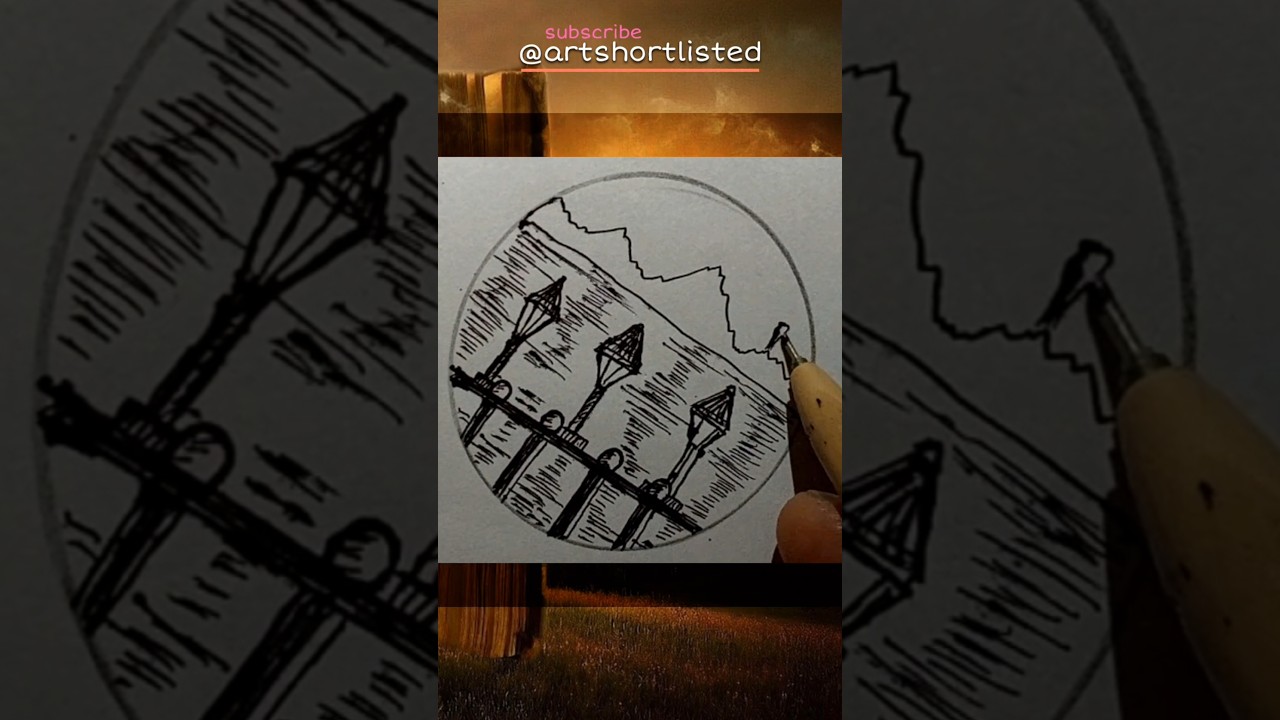 Simple Scenery Drawing (:10:) || #artshortlisted #drawing #simpleart #sketch #draw #shorts