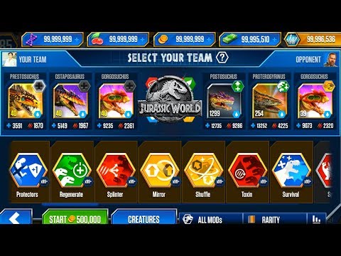 Great war amphibian animals - Prestosuchus, Ostaposaurus, Gorgosuchus - Jurassic World The Game
