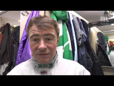 Franck Nivard, driver of Ready Cash (the 8) during the Prix de Bourgogne - RTL - RTL