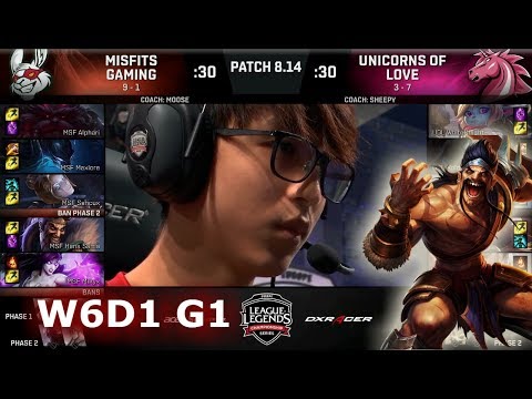 Misfits vs Unicorns of Love | Week 6 Day 1 S8 EU LCS Summer 2018 | MSF vs UOL W6D1