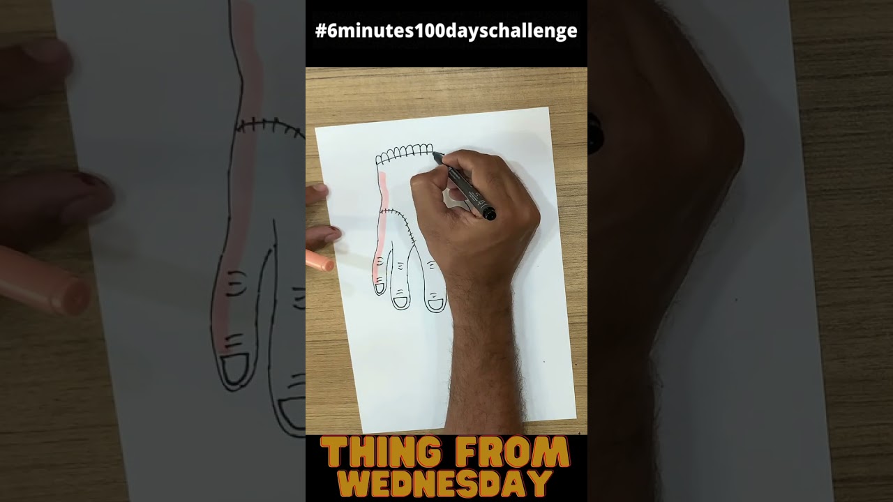How to draw Thing from Wednesday Netflix