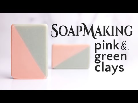 Making a Pink and Green Clay Diagonal Soap