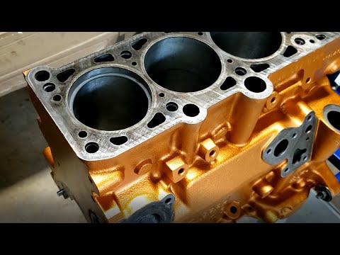 Piston to wall clearances and crankshaft install, basic engine rebuild, 1.8L VW GTI Mk1, Lemons car