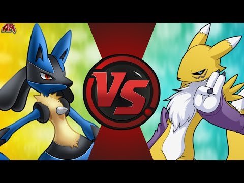 LUCARIO vs RENAMON! (Pokémon vs Digimon) Cartoon Fight Club Episode 163 Video