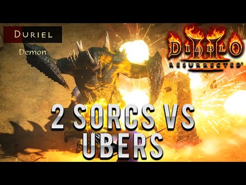 2 Sorcs VS Mini Ubers and Ubers - GG TORCH (with a little smiter help) - Diablo 2 Resurrected