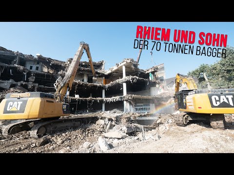 Action auf der Baustelle - Unterwegs mit dem Team Rhiem & Sohn [Teil 1 in 4K mit CAT Bagger]