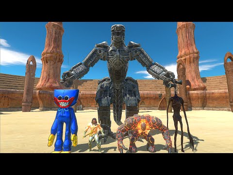 MechaGodzilla2021 vs Aquaman + Scp Monster - Animal Revolt Battle Simulator