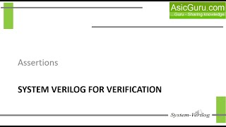 System Verilog Assertions - System Verilog Tutorial