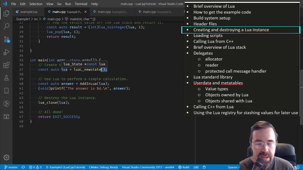 Tutorial: Using Lua with C++