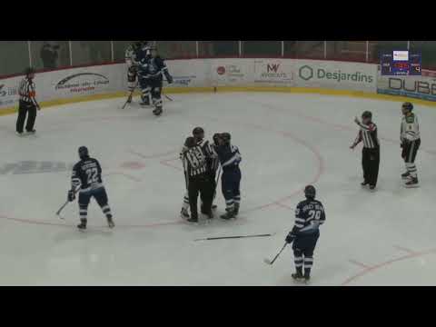 Keven Veilleux jette les gants vs Jacob Jacques + Sam Lévesque call le banc de Jonquière - 21-01-23