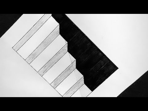How to Draw 3D Steps in a Hole - Line Paper Trick Art