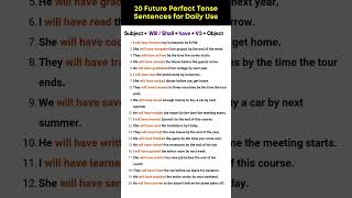 Future Perfect Tense in English Grammar | 20 Future Perfect Tense Sentences for Daily Use. #tenses