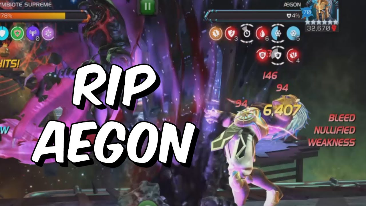 Uncollected Aegon DESTROYED using Symbiote Supreme! - Marvel Contest Of Champions