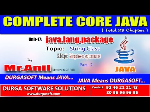 Core Java Java Lang Package String Class No Arg Constructor Part 2