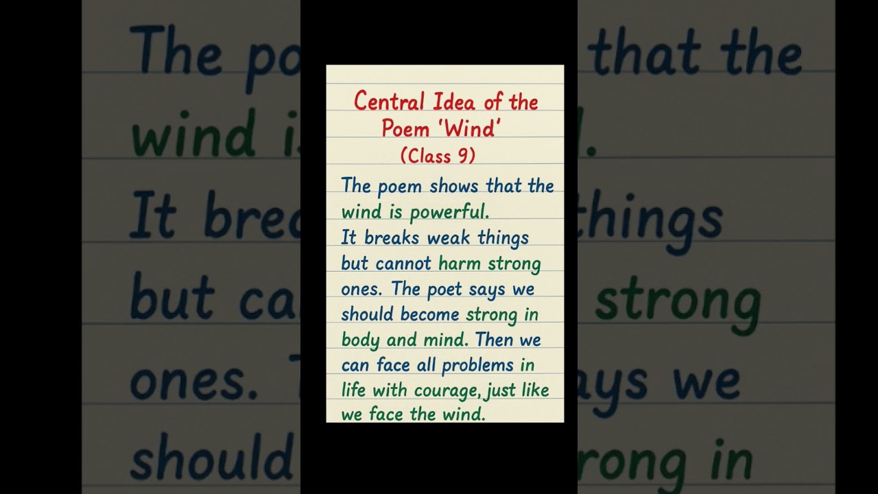 WIND POEM IN JUST 10 SEC! #Class 9th English #ncert