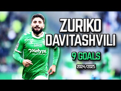 Zuriko Davitashvili - All 9 Goals for Saint-Étienne - 2024/2025