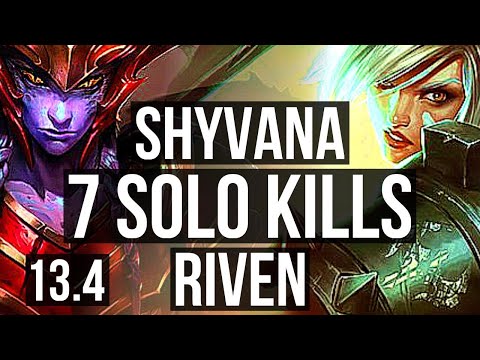 SHYVANA vs RIVEN (TOP) | 7 solo kills, 14/2/5, 900+ games, Legendary | KR Master | 13.4