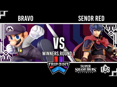 Tripoint Smash 195  -  Winners Round 1  -  bravo(Mario) Vs. Senor Red(Marth)