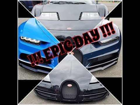 EPIC DAY !!! Bugatti EB110 - Bugatti Veyron Super Sport - Bugatti Chiron x2 !!! CF Charities 2018