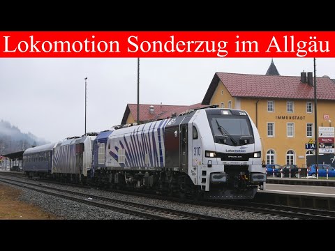 Lokomotion Sonderzug im Allgäu | Euro9000 mit Br185 | Immenstadt mit 2019 310 | Rail News Allgäu