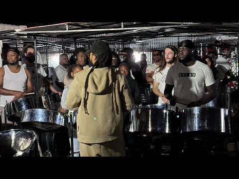 Pan evolution practice at their pan yard in Brooklyn NY