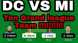 dc vs mi dream11 prediction | dream11 team of today match