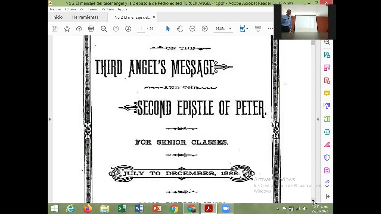 ESCUELA SABATICA 1888. LECCION 1. EL TIEMPO DEL MENSAJE DEL TERCER ANGEL. PARTE 1.