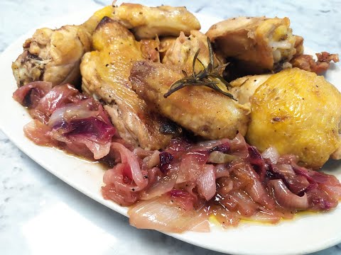 BEER CHICKEN with caramelized onions