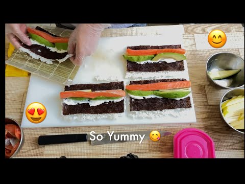 Salmon Avocado Cream Cheese Sushi Rolls II How to Make Philadelphia Sushi Roll with SMS