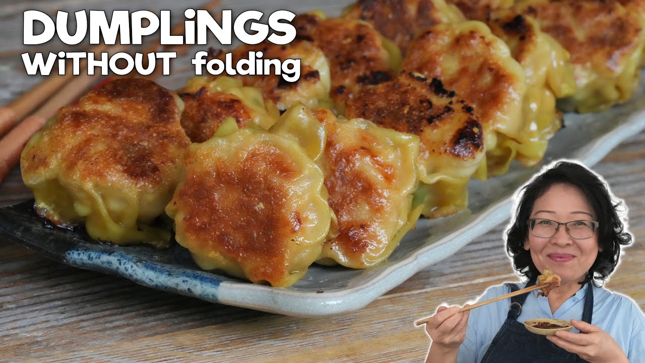 Chicken Dumplings WITHOUT Folding 🔥 Easy & Beautiful 😍 Inspired by Gyoza Potstickers & Jiaozi