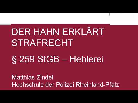 The Rooster explains criminal law - § 259 StGB Receiving stolen goods