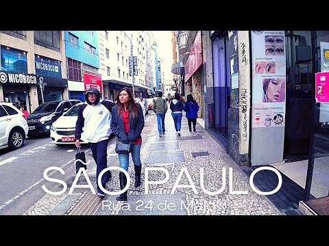 [ 4K ] Walking in Sao Paulo | RUA 24 DE MAIO, no BAIRRO DA REPÚBLICA, centro