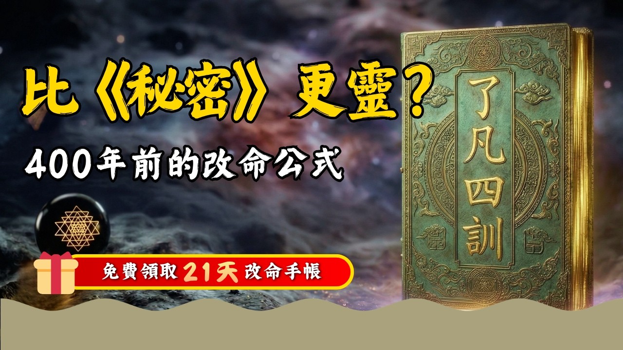 如何奪回生命的發言權？拆解《了凡四訓》的顯化邏輯，今天就能開始實作！